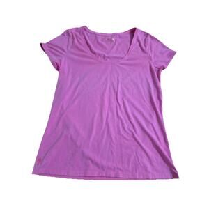 Lilly Pulitzer Pullover T-Shirt Top Short Sleeve Crew Neck Pink Large A001115